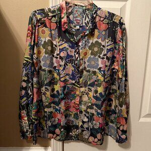 Johnny Was Chelsea Astra Button Down Blouse Size Small